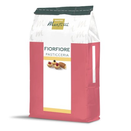 Κόκκινος-λευκός σάκος Master Martini Fiorfiore Pasticceria με εικόνες ζαχαροπλαστικής στην ετικέτα