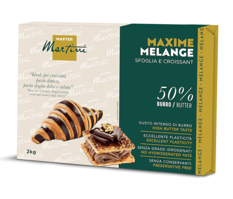 Κουτί 2κιλών Master Martini Maxime Melange για κρουασάν και σφολιάτα, 50% βούτυρο, με σοκολατένια κρουασάν
