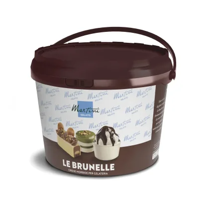Καφέ πλαστικός κάδος κρέμας Martini Gelato "Le Brunelle", με γεύσεις φουντούκι, φιστίκι και σοκολάτα