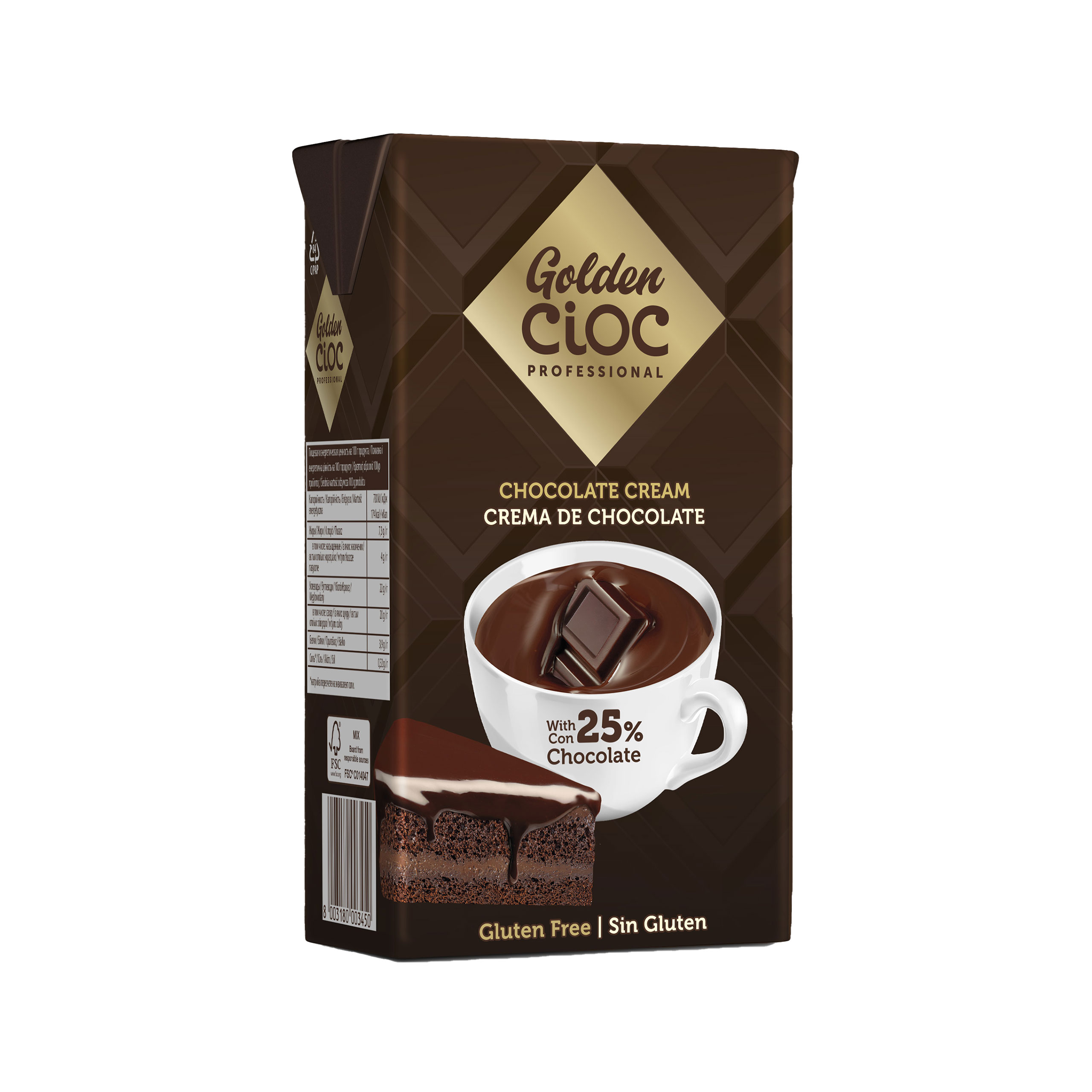 brick di crema al cioccolato golden cioc per professionisti